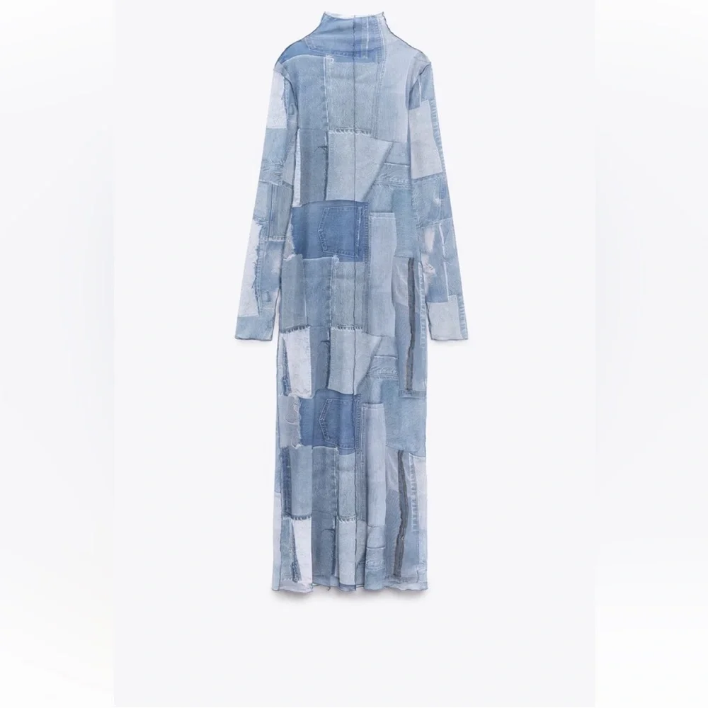 ZARA BLOGGERS FAV PATCHWORK WORK TULLE DRESS - Picture 14 of 14